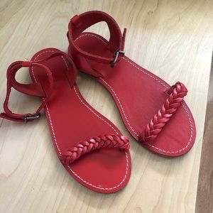 Madewell Cherry Red Sightseer braided Sandal